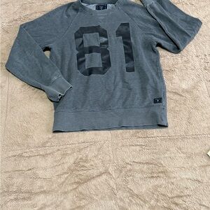Guess Men's Crewneck Sweatshirt in Charcoal with Black '81' Graphic